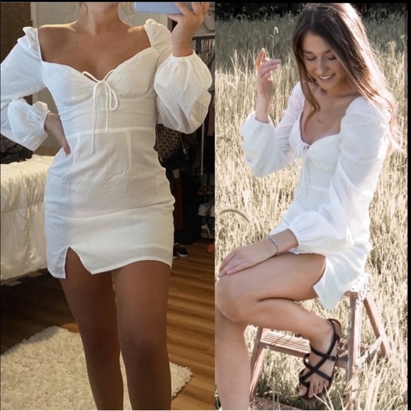 Princess Polly Alena White Long Sleeve Mini Dress - Picture 3 of 14